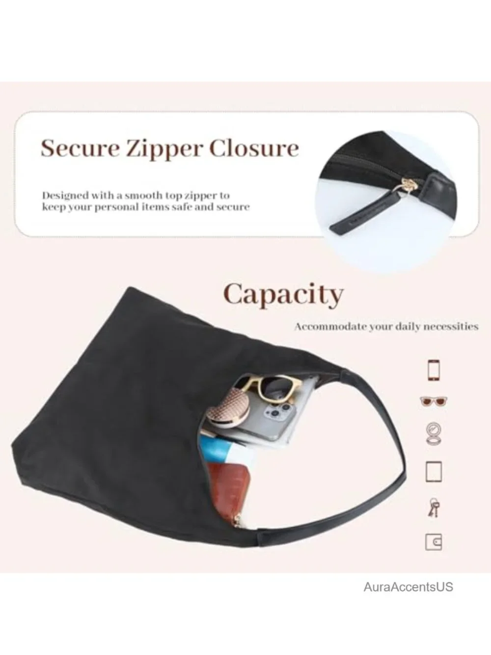 Faux Suede Slouchy Hobo Shoulder Bag Large Crescent Tote for Work Travel